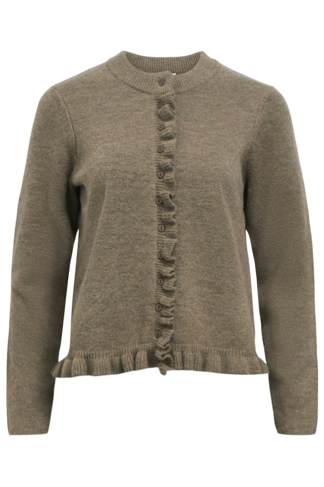 OBJELVA L/S RE KNIT CARDIGAN DIV 23047779 Morel/Melange